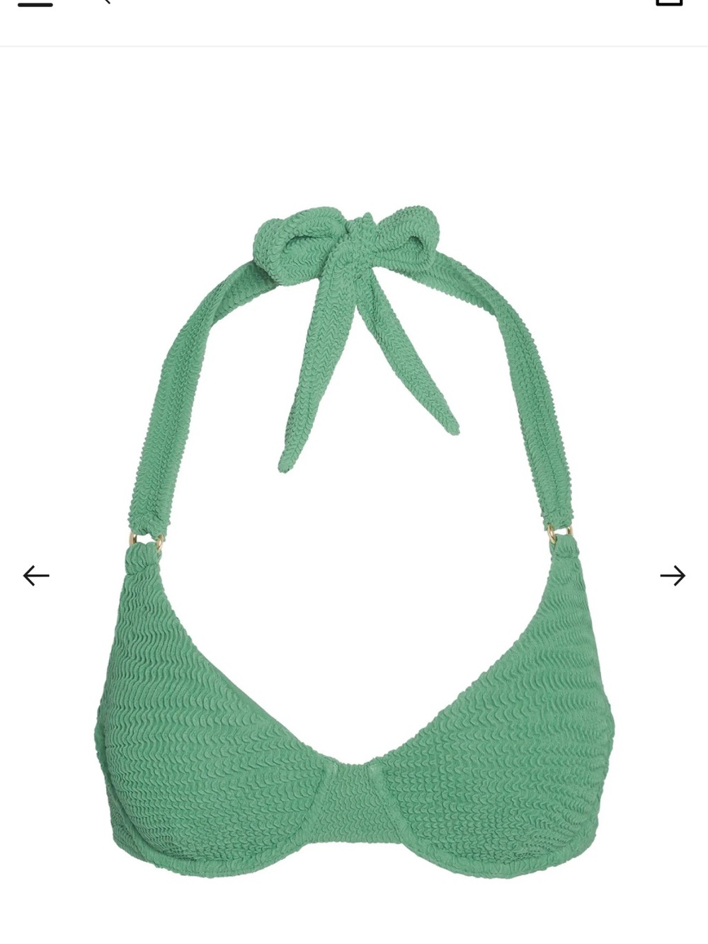 Monday Swimwear Mint Green Textured Halter Bikini Top